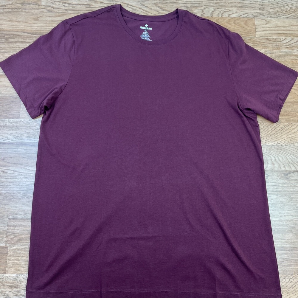 Bombas Bee Better T-shirt Pima Cotton Crew Neck Men's XL Wine Short Sleeve NEW